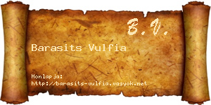 Barasits Vulfia névjegykártya